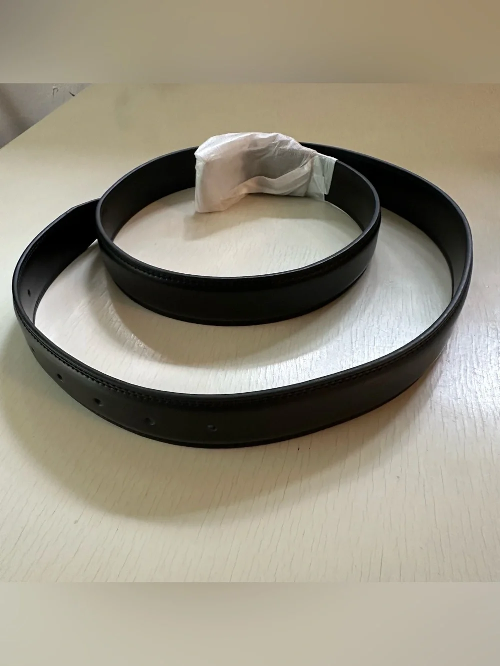 MILORDE Men's Leather Dress Belt 2~Pack Black/Brown Size 40